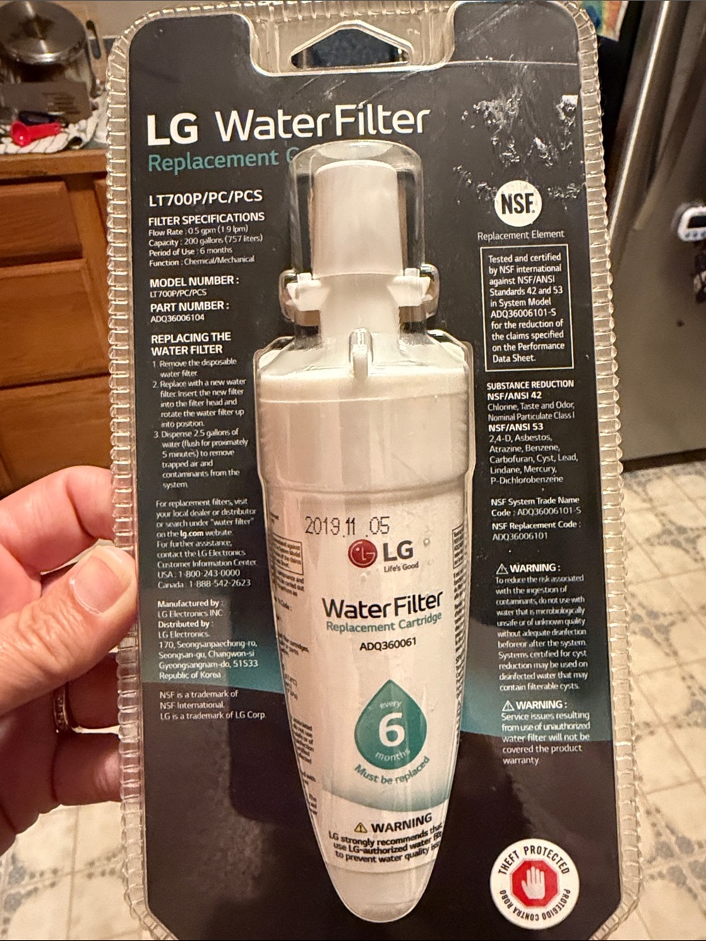 2 LG White Water Filter Replacement Cartridge
